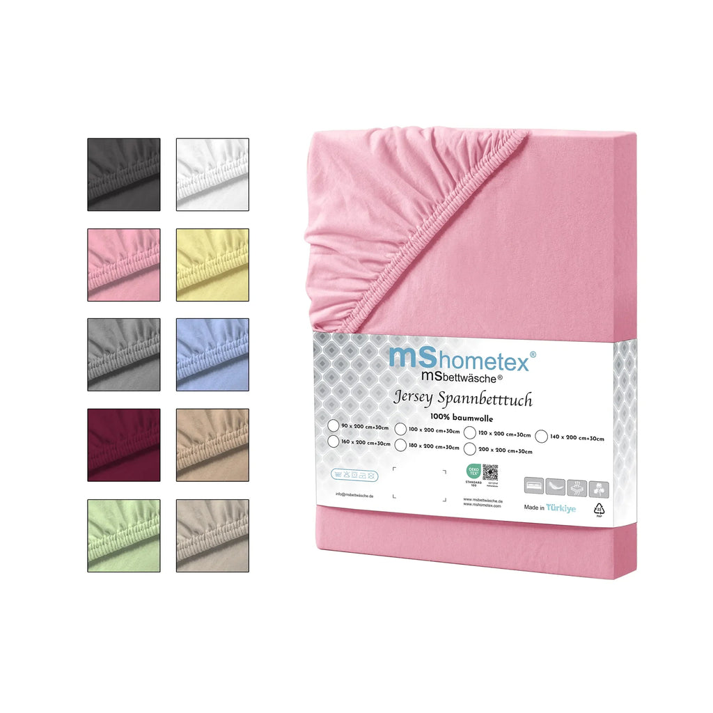 Napínací prostěradlo ze 100% bavlny - růžové