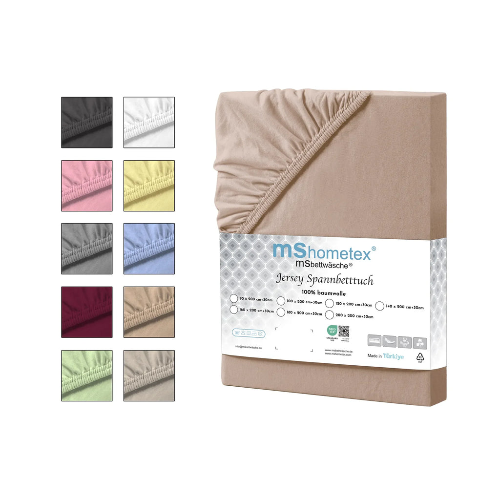 Napínací prostěradlo ze 100% bavlny - písková