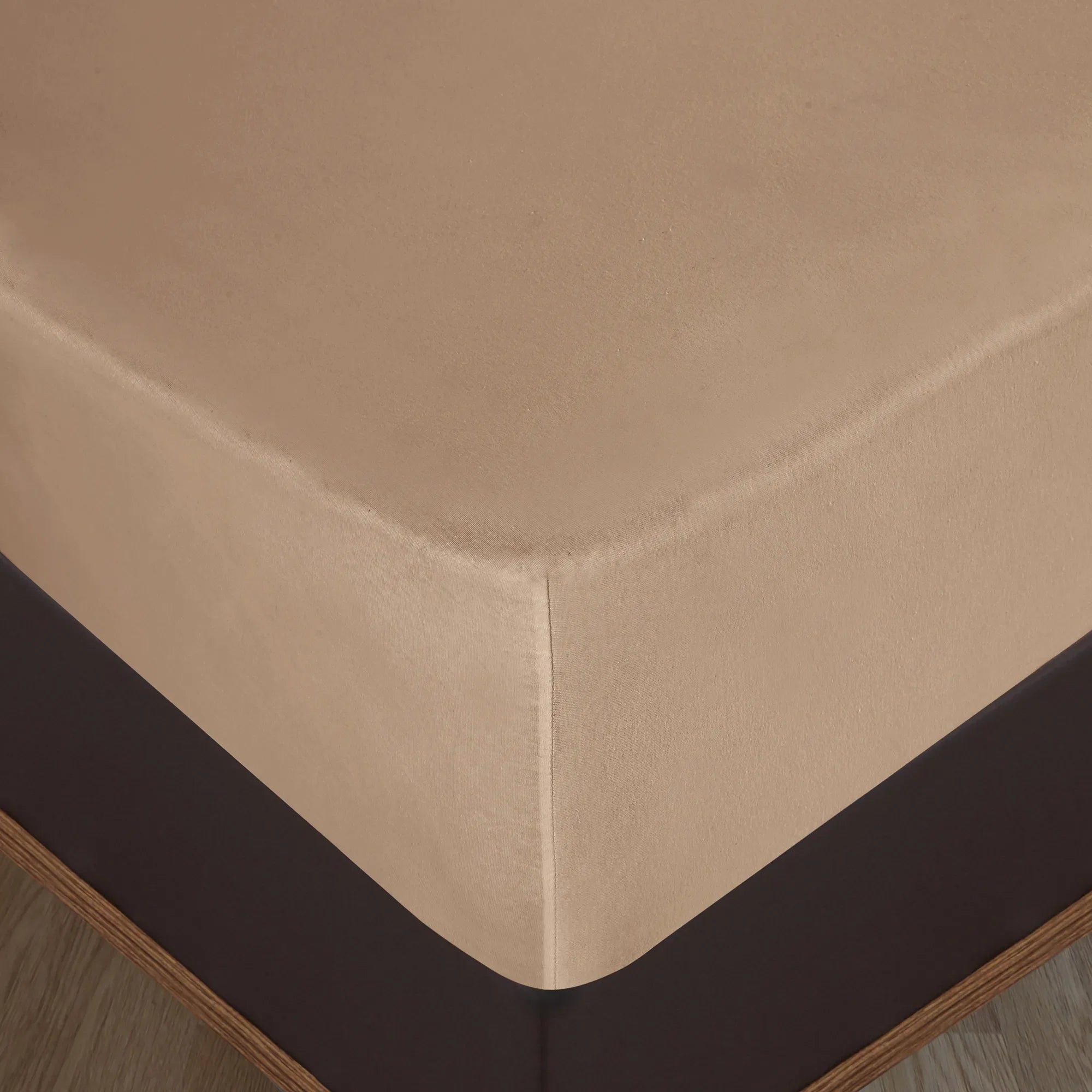 Napínací prostěradlo ze 100% bavlny - písková