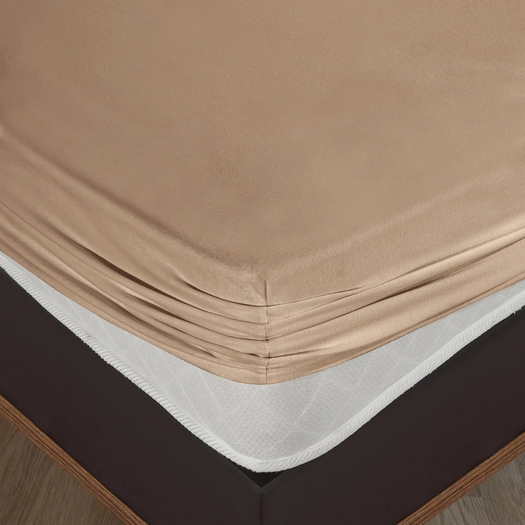 Napínací prostěradlo ze 100% bavlny - písková