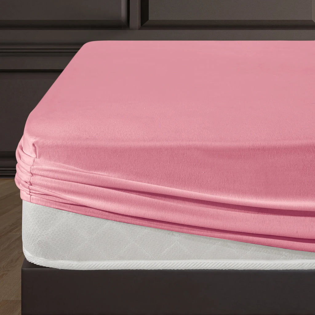 Napínací prostěradlo ze 100% bavlny - růžové