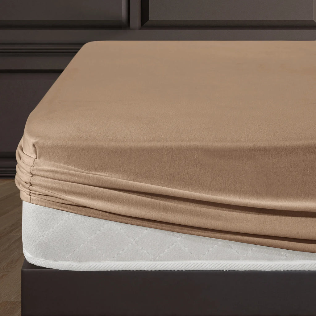 Napínací prostěradlo ze 100% bavlny - písková