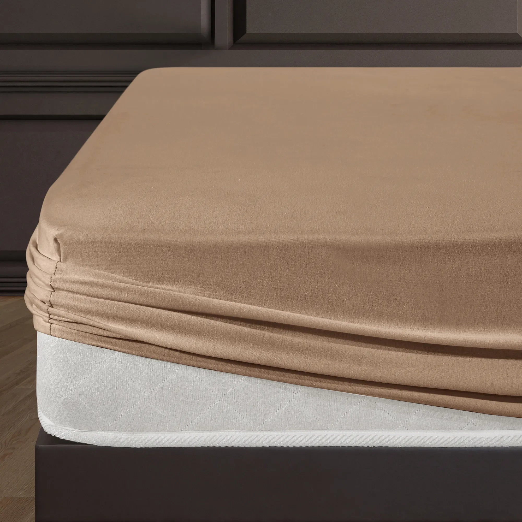 Napínací prostěradlo ze 100% bavlny - písková