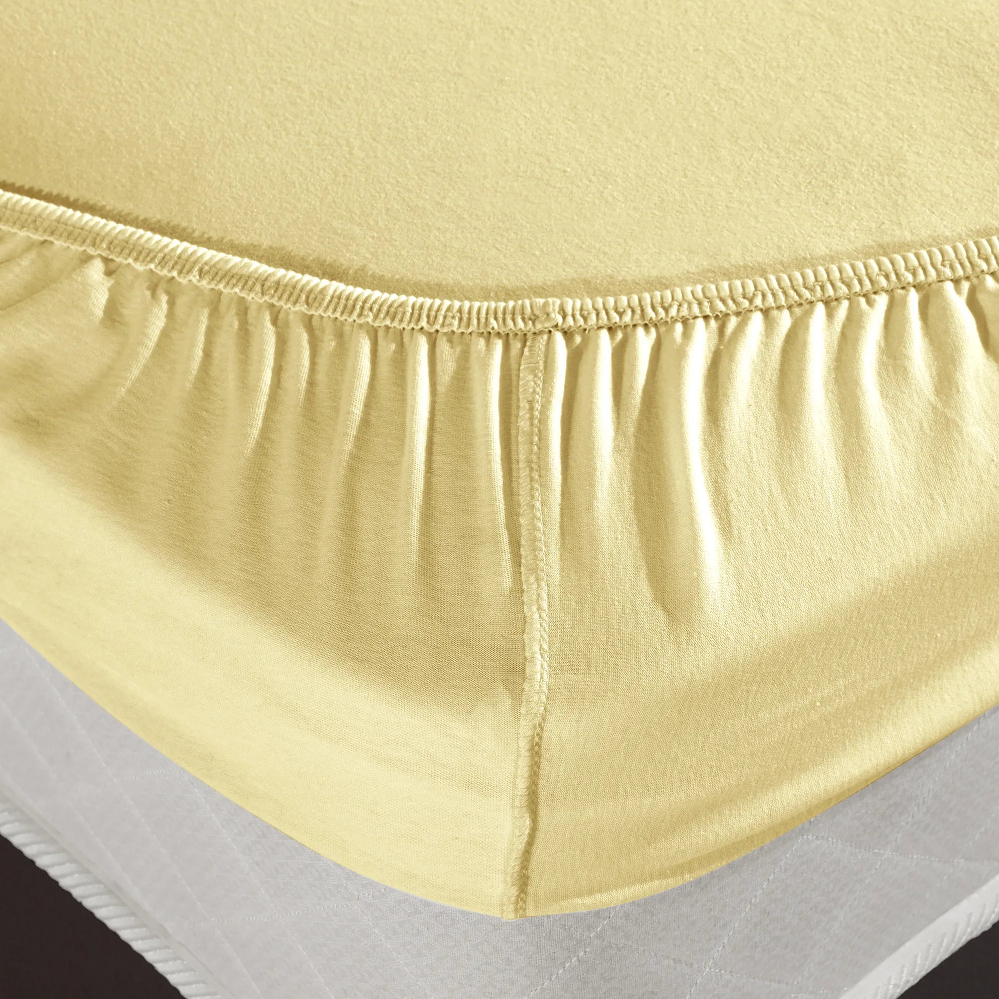 Napínací prostěradlo ze 100% bavlny - žluté