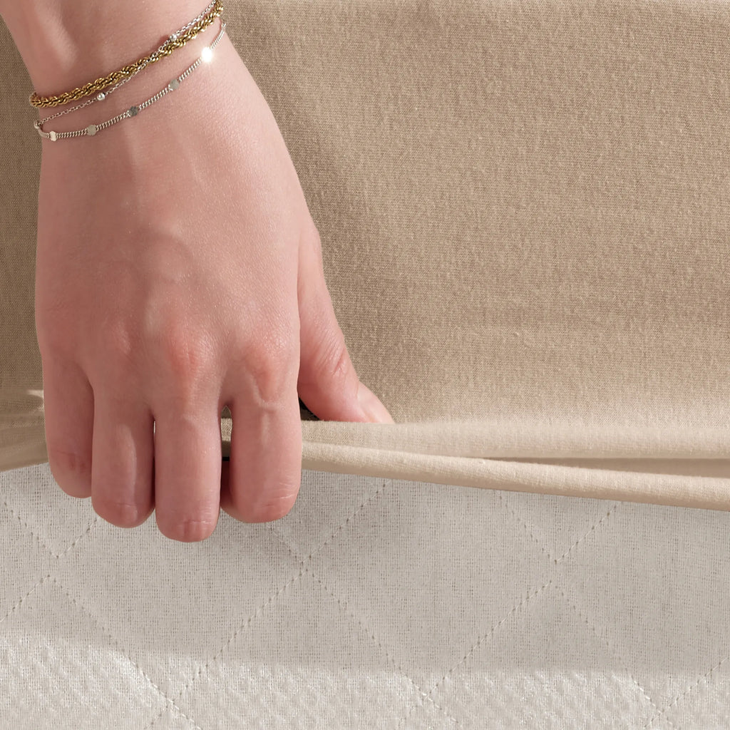 Napínací prostěradlo ze 100% bavlny - písková