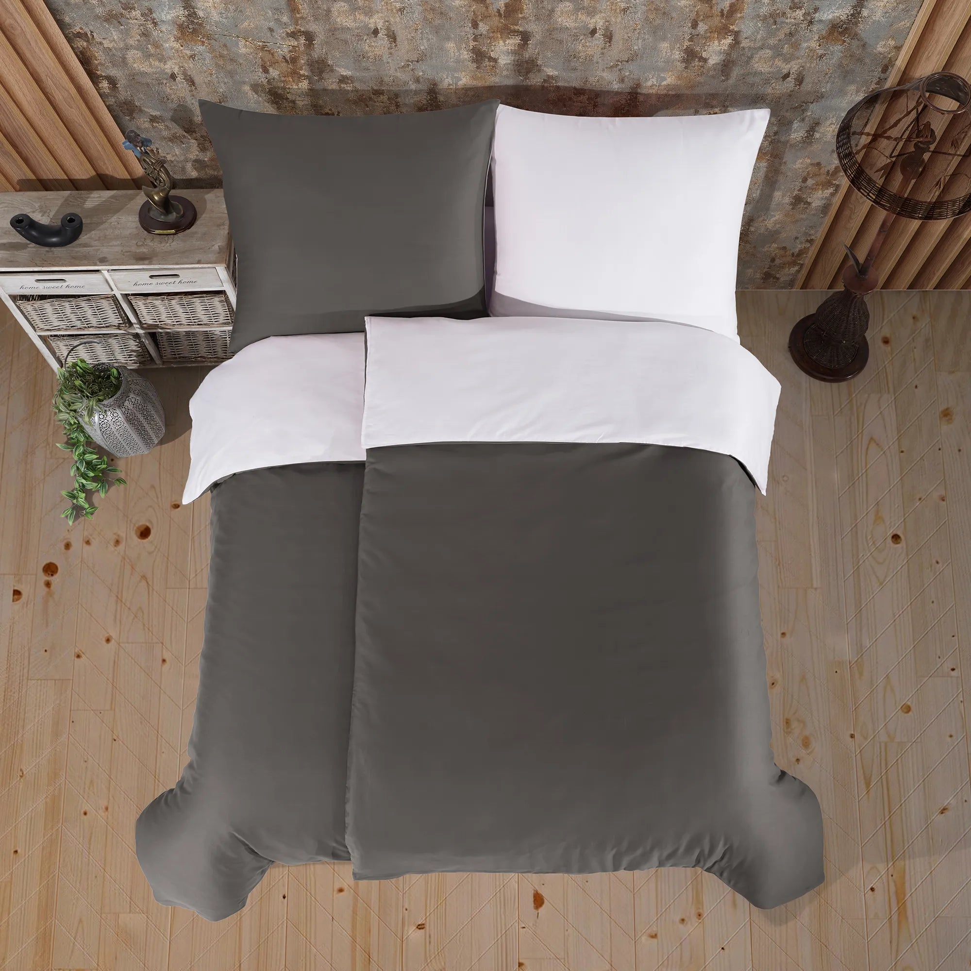 Ložní prádlo ze 100% bavlny AB Satén - antracitové