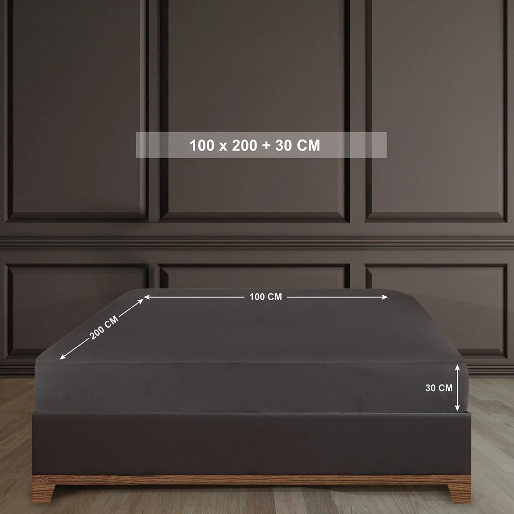 Napínací prostěradlo ze 100% bavlny - antracitová