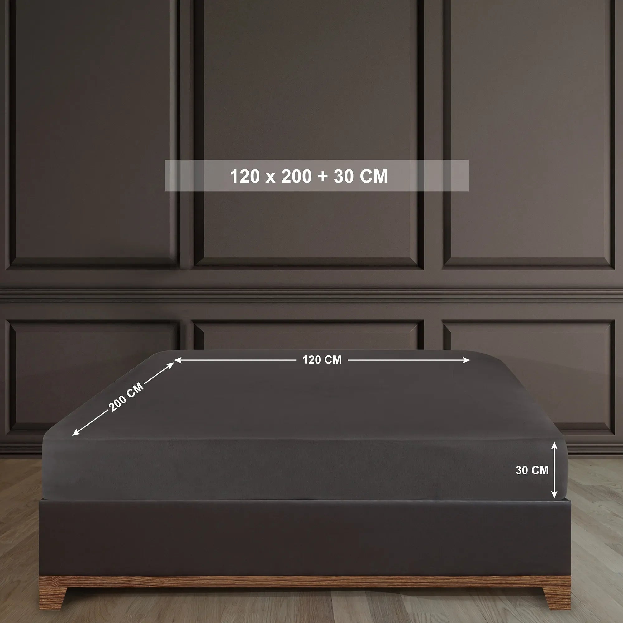 Napínací prostěradlo ze 100% bavlny - antracitová