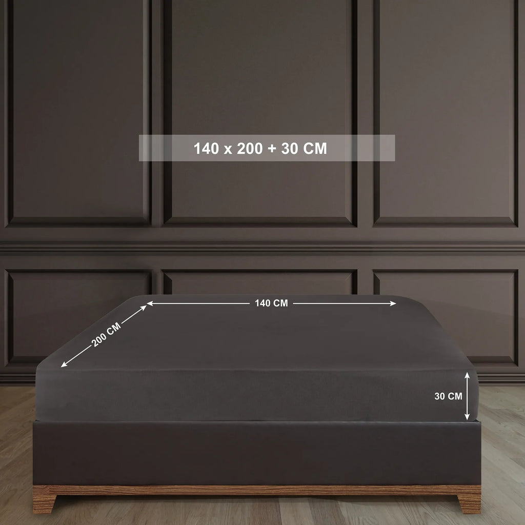 Napínací prostěradlo ze 100% bavlny - antracitová