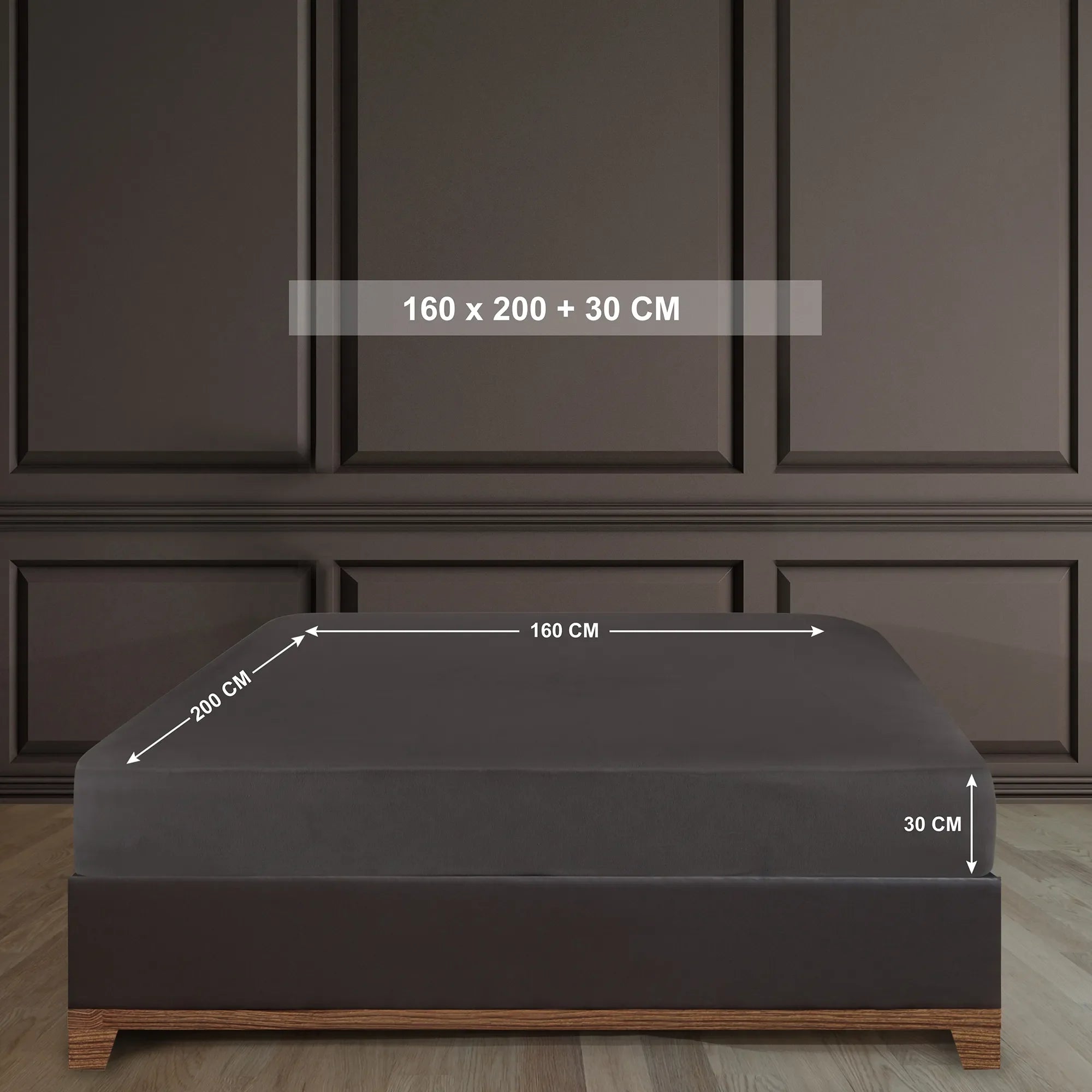 Napínací prostěradlo ze 100% bavlny - antracitová