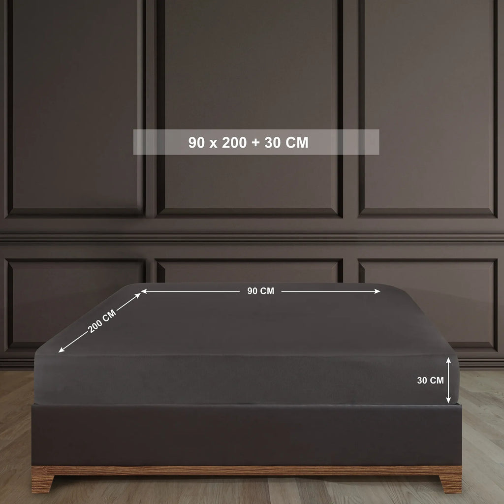 Napínací prostěradlo ze 100% bavlny - antracitová
