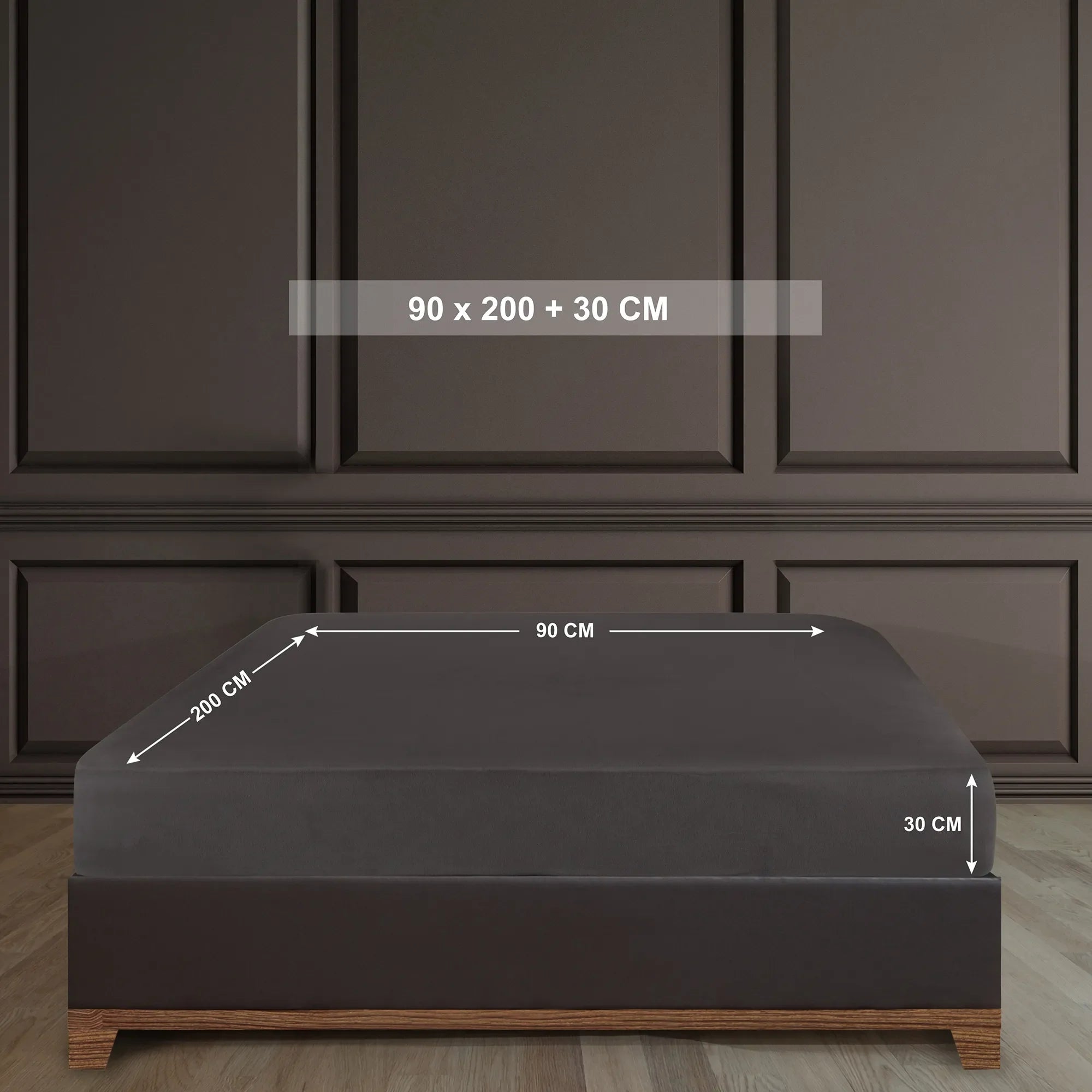 Napínací prostěradlo ze 100% bavlny - antracitová