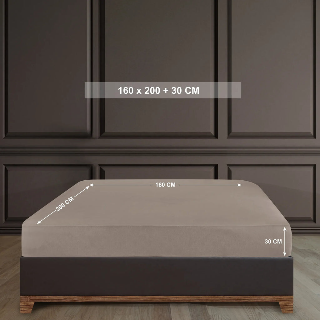 Napínací prostěradlo ze 100% bavlny - béžové