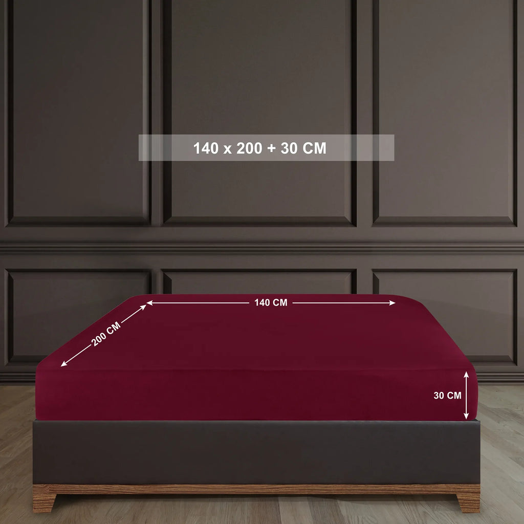 Napínací prostěradlo ze 100% bavlny - Bordó