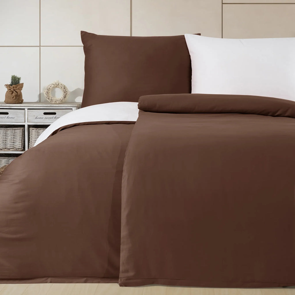 Ložní prádlo ze 100% bavlny AB Satén - Hnědé
