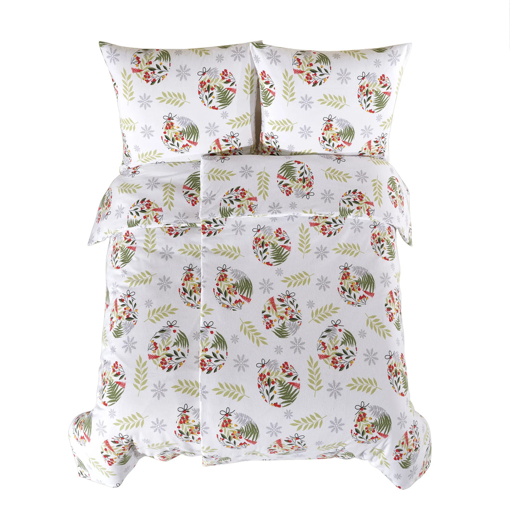 Ložní prádlo ze 100% bavlny a flanelu - vánoční zelená