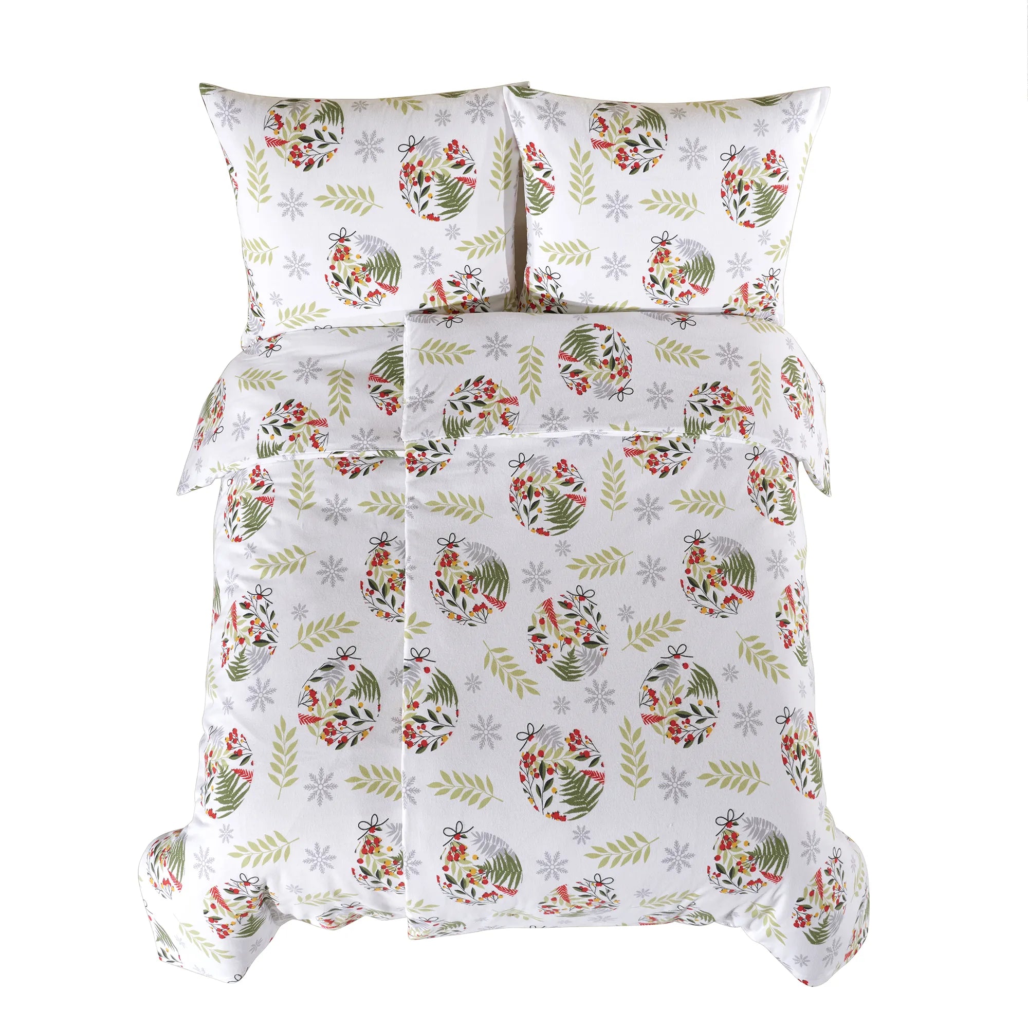 Ložní prádlo ze 100% bavlny a flanelu - vánoční zelená