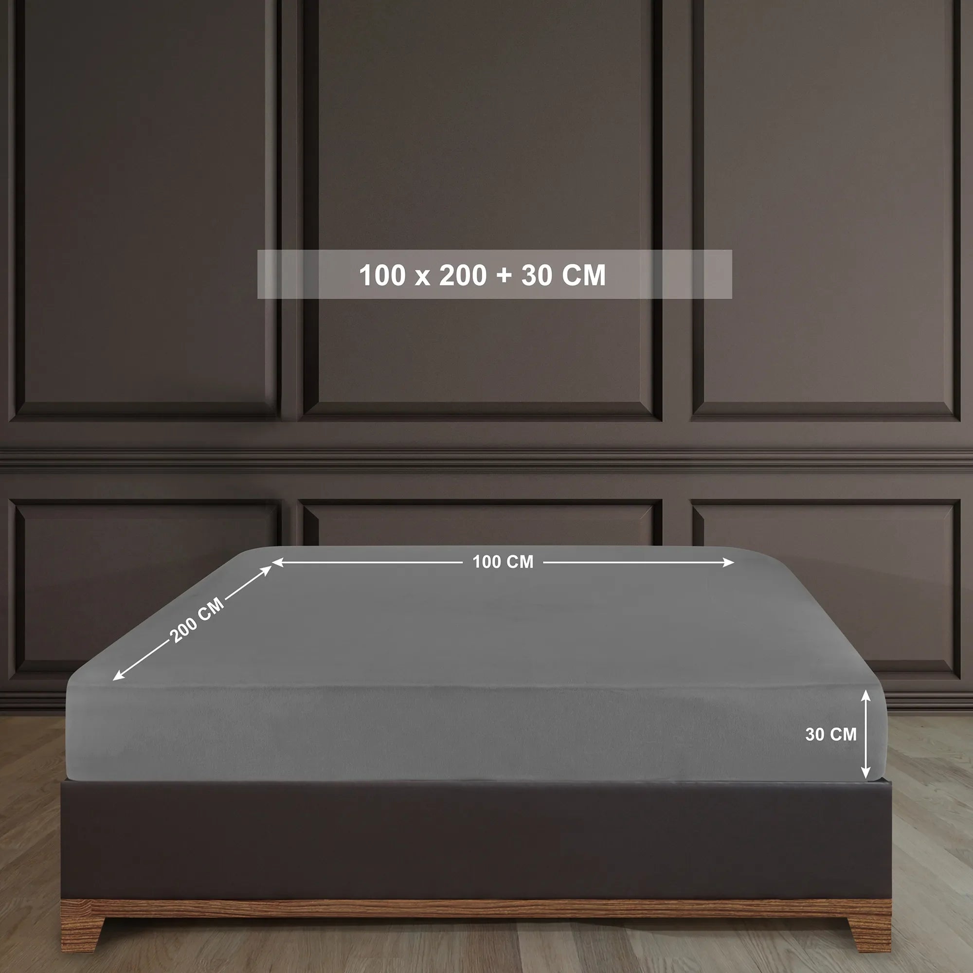 Napínací prostěradlo ze 100% bavlny - šedé