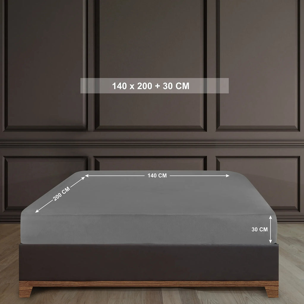 Napínací prostěradlo ze 100% bavlny - šedé