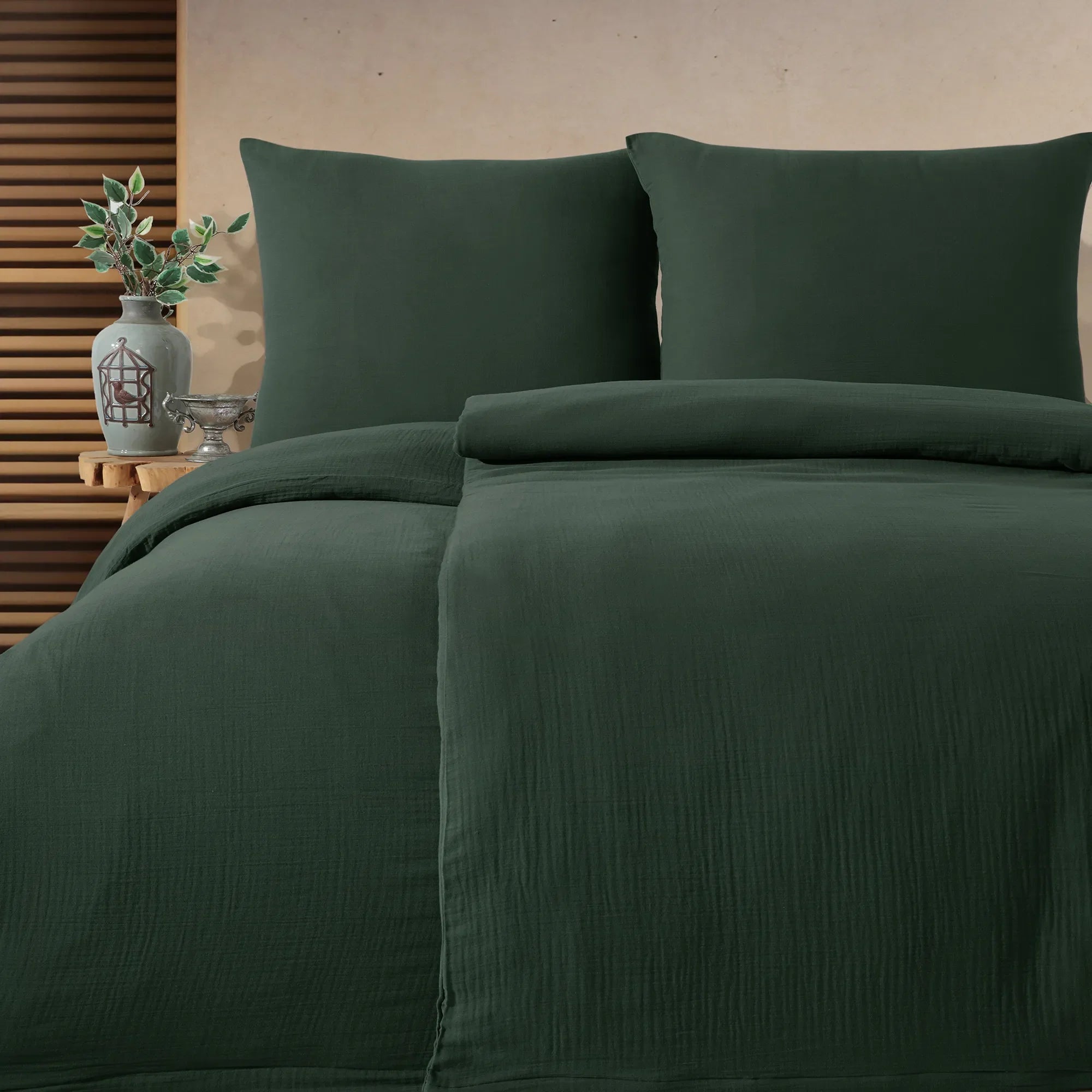 100% bavlna Unifabre mušelínové povlečení - Koyu Yeşil