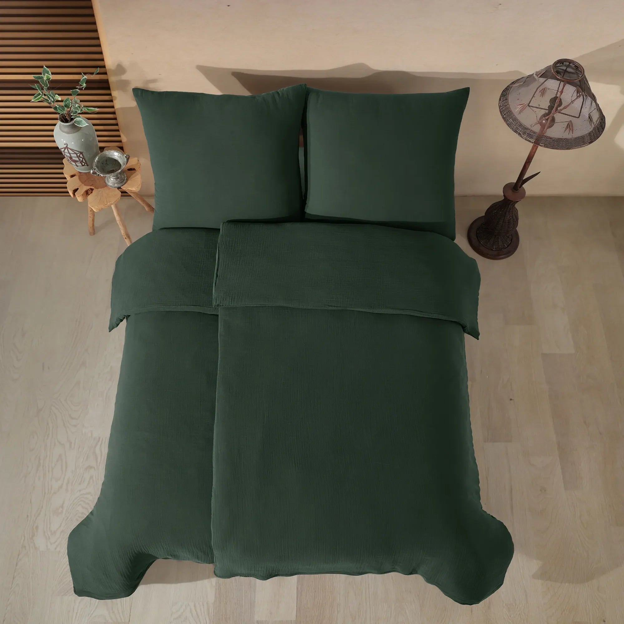 100% bavlna Unifabre mušelínové povlečení - Koyu Yeşil