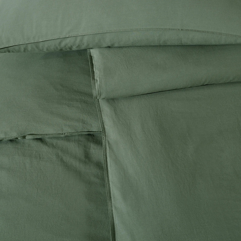 100% bavlněné prané ložní prádlo - zelené