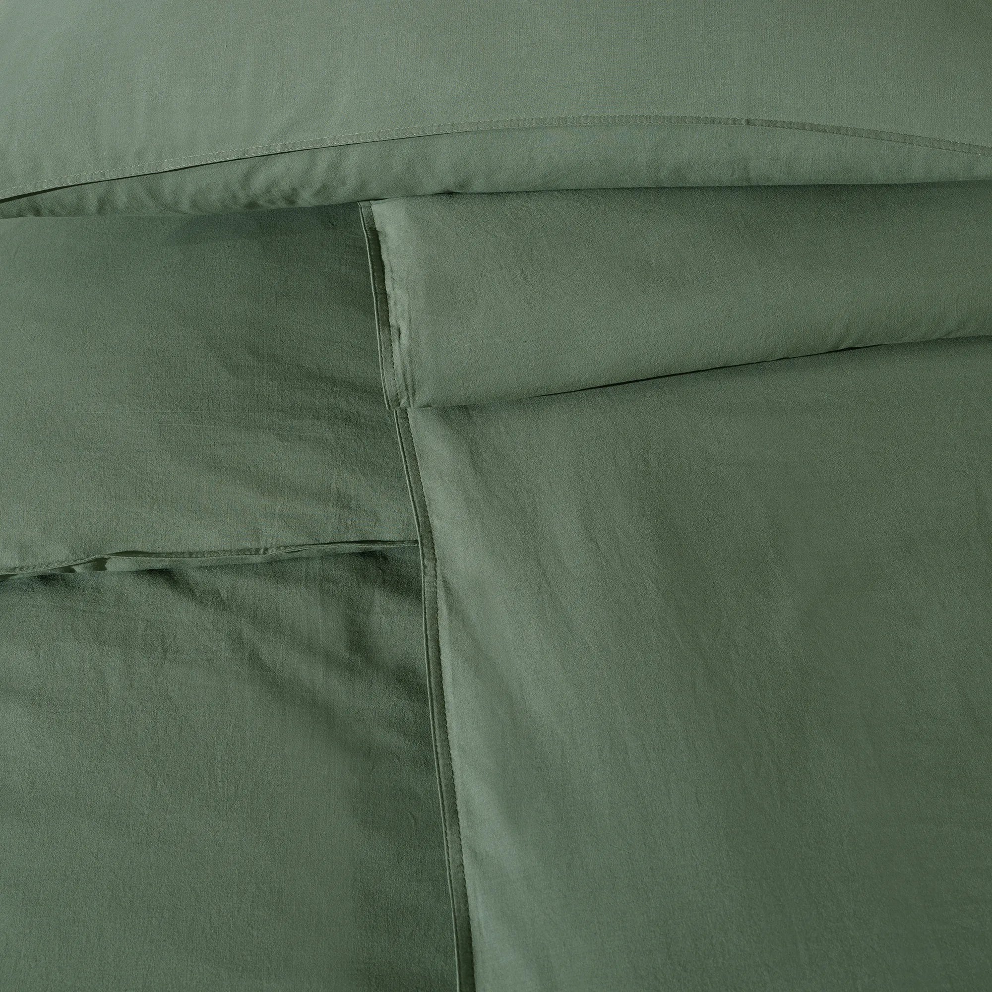 100% bavlněné prané ložní prádlo - zelené