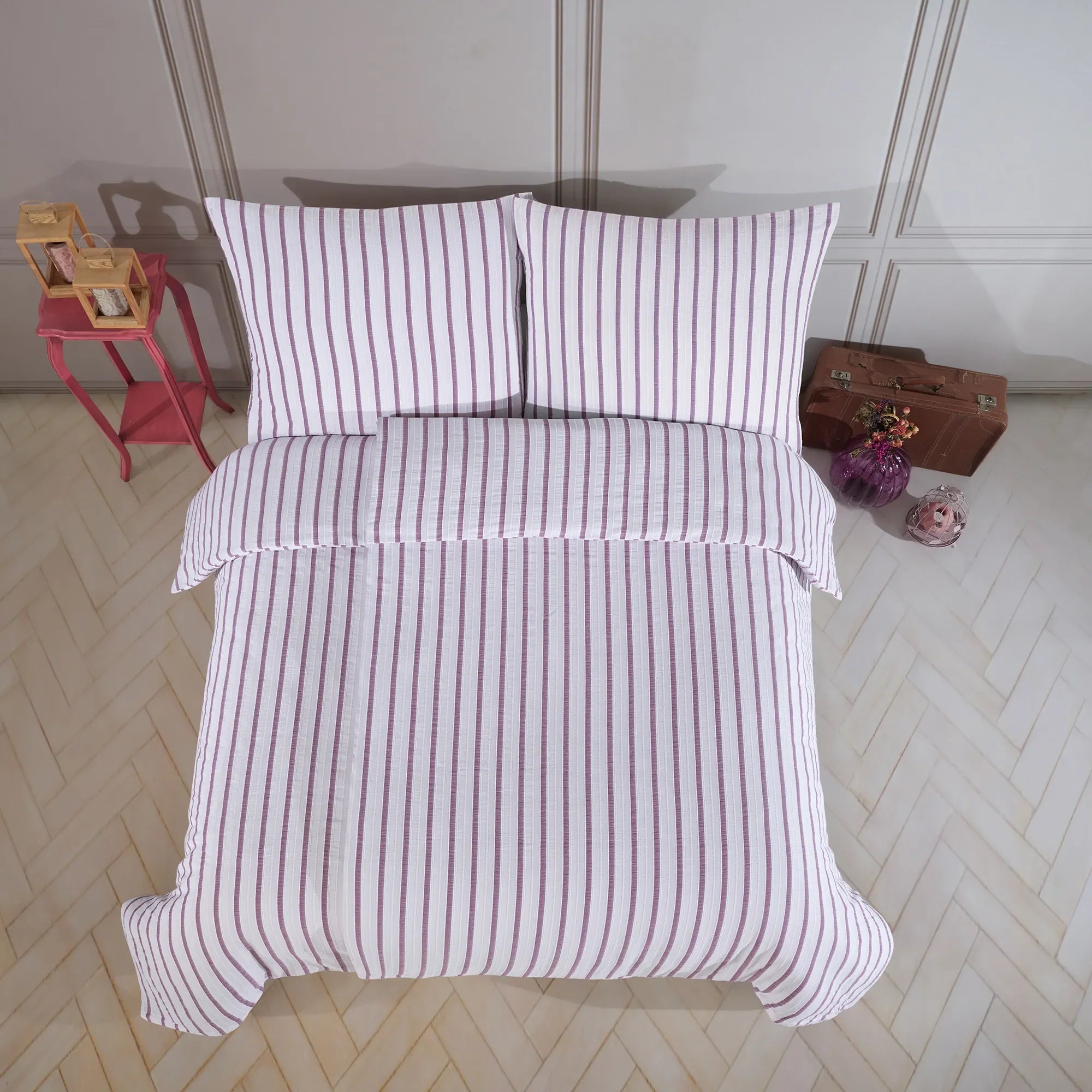 Ložní prádlo Vintage 100% bavlna - fialové