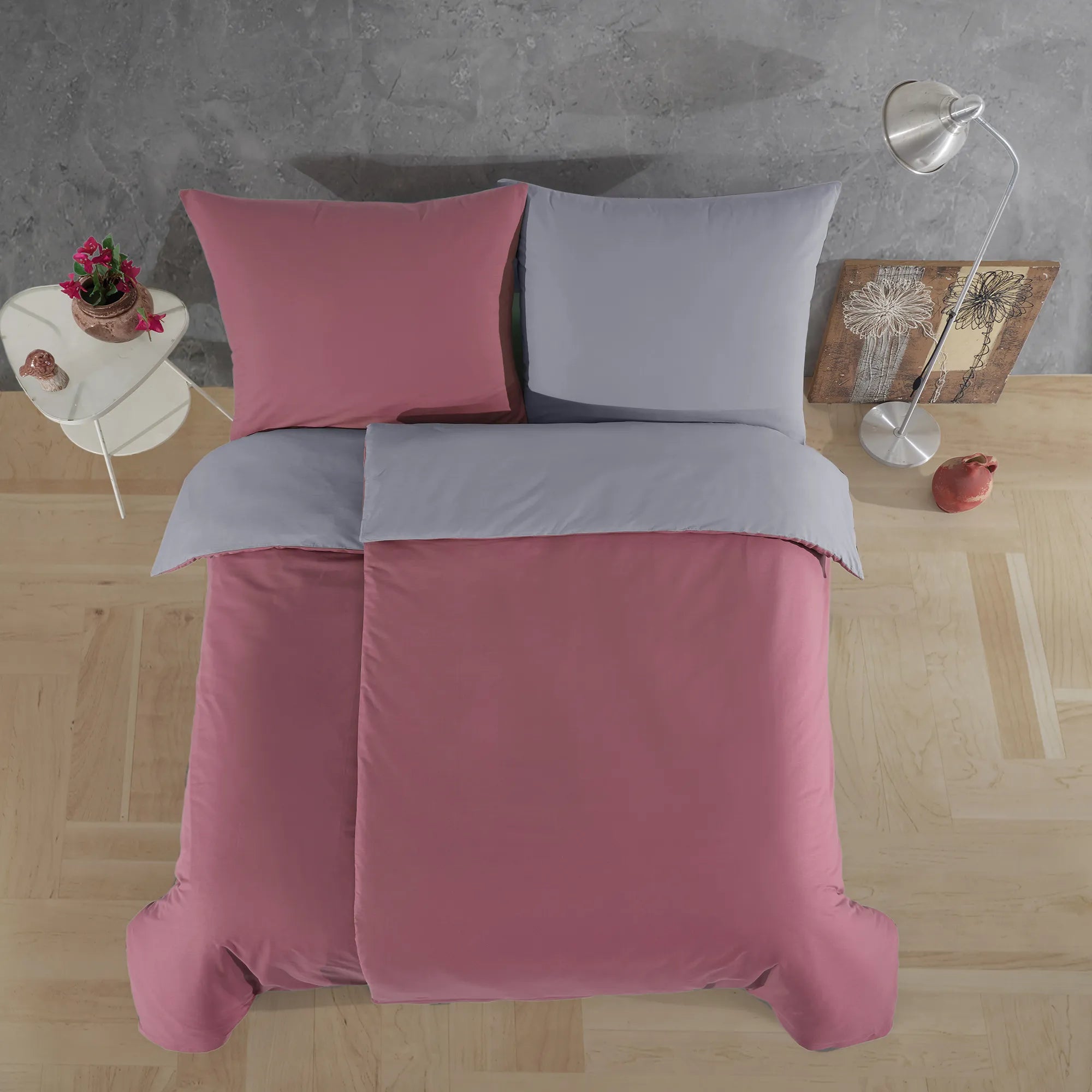 Ložní prádlo ze 100% bavlny A-B perkálu - růžové