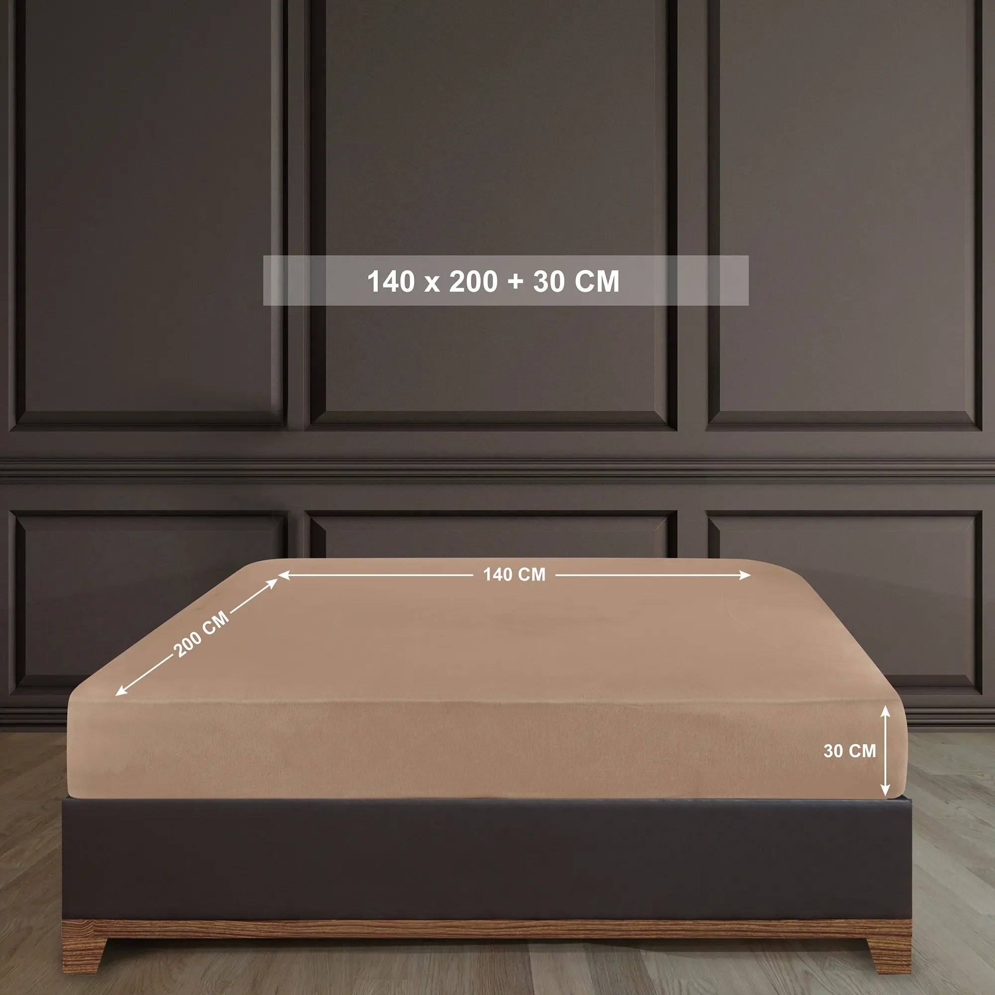 Napínací prostěradlo ze 100% bavlny - písková