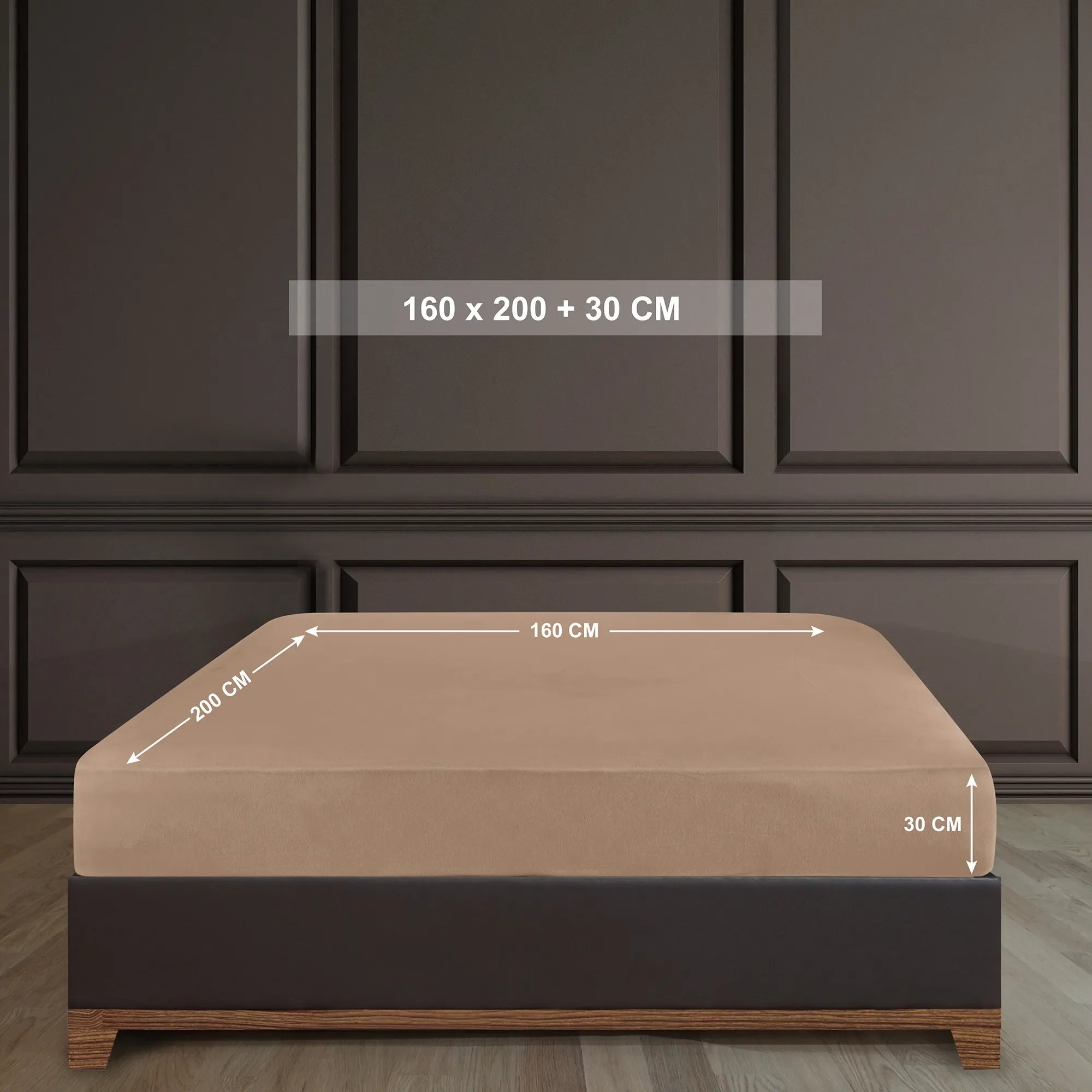 Napínací prostěradlo ze 100% bavlny - písková