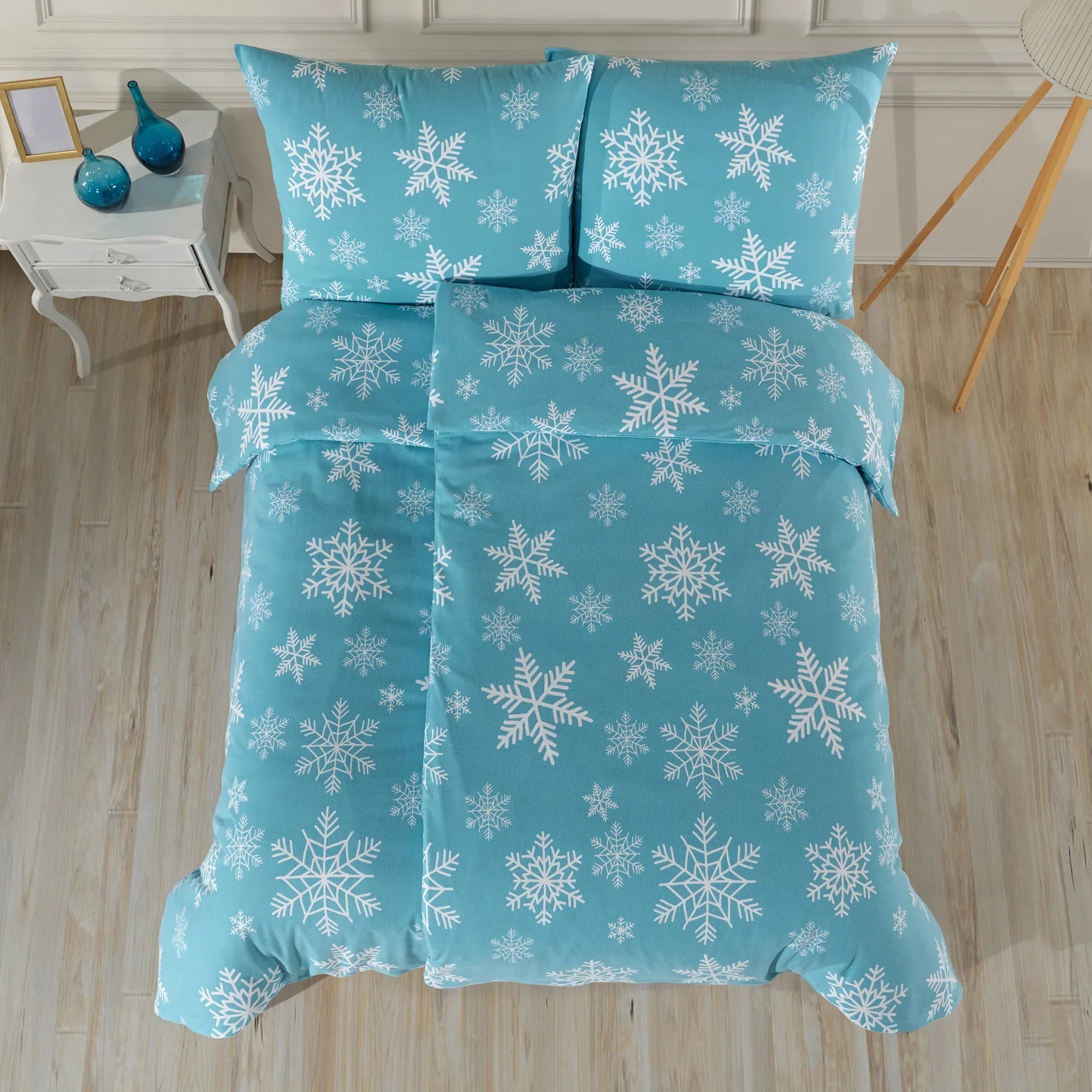 Ložní prádlo ze 100% bavlny a flanelu - Sněhová