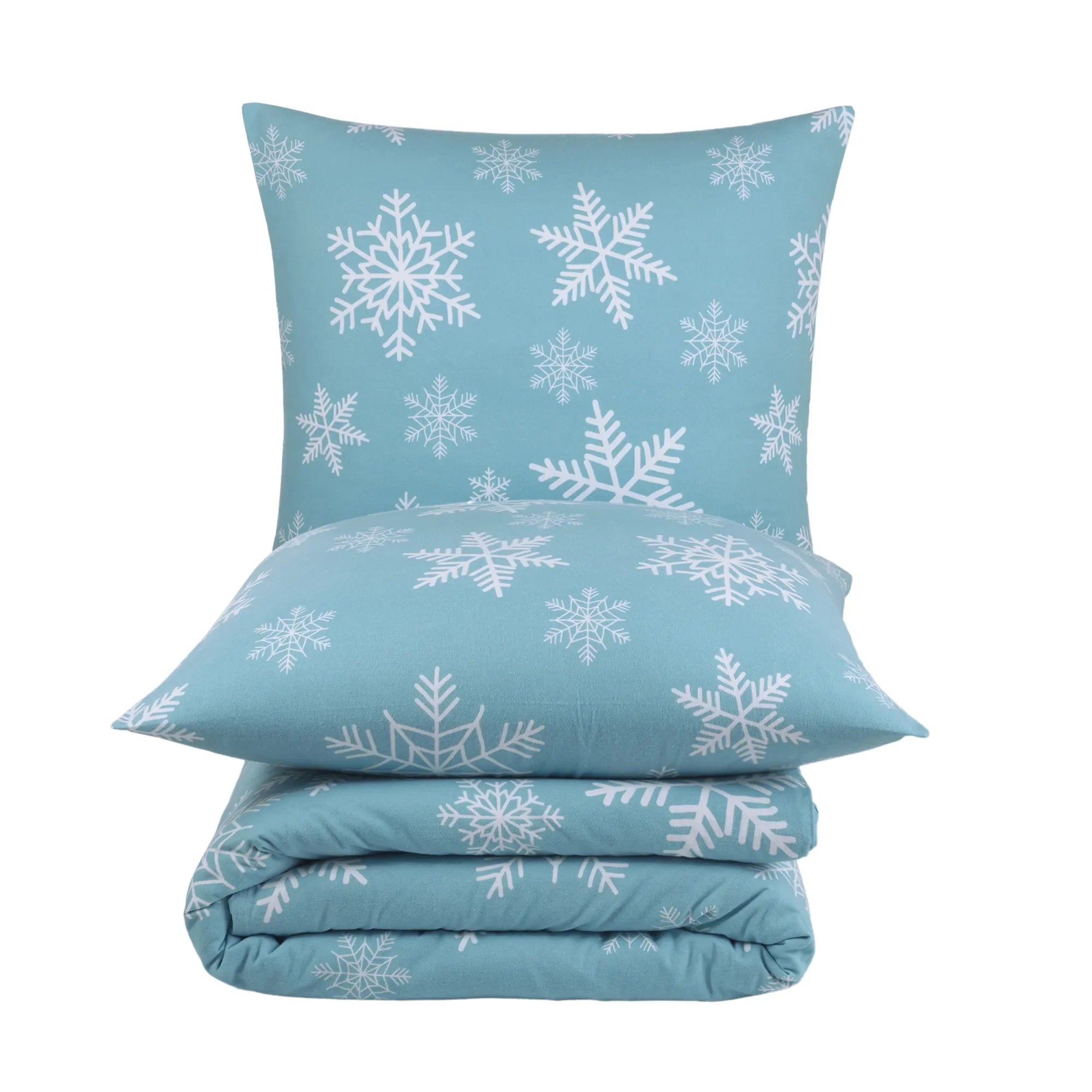 Ložní prádlo ze 100% bavlny a flanelu - Sněhová